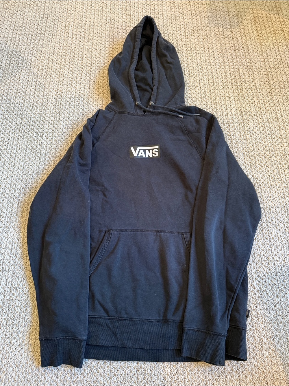 Vans Black Crewneck Hoodie with White Logo